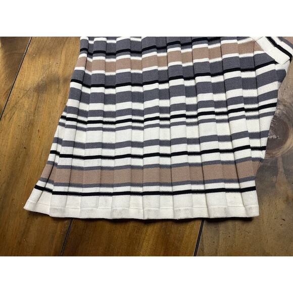 Milly Striped Ribbed Sleeveless Midi Dress Asymmetrical Hem Small NWT - Picture 7 of 14